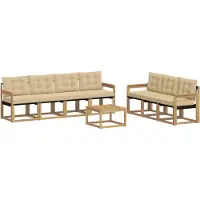 vidaXL Buiten bank set 8 st Wit en Beige