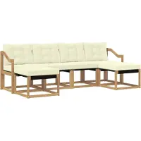 vidaXL Buiten bank set 6 st Wit en crèmekleurig