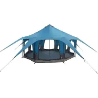 vidaXL Familietent 5-persoons Blauw 185T Polyester met PU Coating