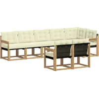 vidaXL Buiten bank set 8 st Wit en crèmekleurig
