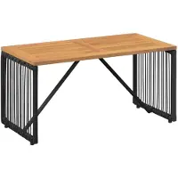 vidaXL Tuin Tafel Zwart en Bruin 80 x 40 x 40 cm poly rattan