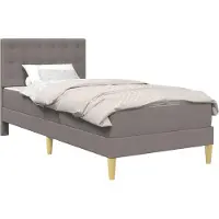 vidaXL Bedframe met matras met hoofdeinde Taupe 90 x 200 cm Stof