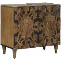 vidaXL Wastafel kabinet voor de badkamer Bruin 62 x 33 x 58 cm