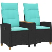 vidaXL Ligbank met Tafel 2 -Seater 126 x 65 x 112 cm poly rattan