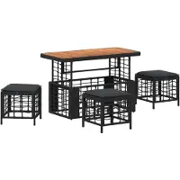 vidaXL Tuinset, 4 stuks, zwart en grijs