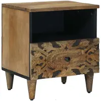 vidaXL Bedkast 2 st Bruin 40 x 33 x 46 cm Massief Mango Hout