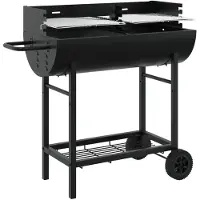 vidaXL Houtskool grill 96,5 x 42,5 x 88,5 cm Zwart