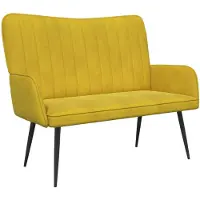 vidaXL 2-Zits Sofa Geel 115 x 61 x 87 cm fluweel