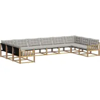 vidaXL Buiten bank set 10 st Wit en Lichtgrijs