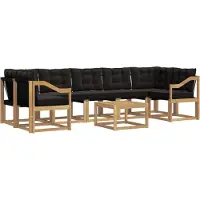 vidaXL Buiten bank set 8 st Wit en zwart