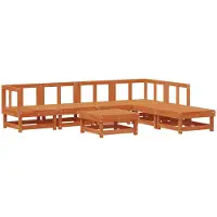vidaXL Tuin loungeset 7 st Wasbruin Massief grenenhout