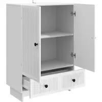 vidaXL Dressoir Hoogglans Wit 66 x 34,5 x 95 cm Geconstrueerd hout
