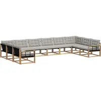 vidaXL Buiten bank set 10 st Wit en Lichtgrijs