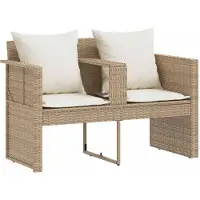 vidaXL Tuin Sofa met kussen 8 pcs Beige en Crème Wit poly rattan