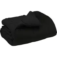 vidaXL Winter Duvet Gekwilt Zwart 200 x 200 cm Microvezel