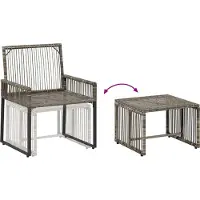 vidaXL Buitenmeubels set 11 st Grijs en Donkergrijs poly rattan