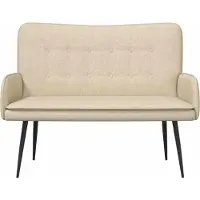 vidaXL 2-Zits Sofa Crèmekleurig 115 x 61 x 87 cm Stof