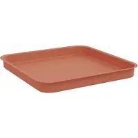 vidaXL Vierkante Bloemenschotel 24 st Baksteenrood 21 x 21 x 2 cm