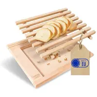 Creative Home Houten Brood Kruimelvanger Snijplank | 35,5 x 28,5 x 2 cm | Natuurlijk beukenhout | Geweldige Accessoire voor Elke Keuken