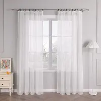 Unyqoos Transparante Voile Gordijnen met Plooiband voor Lichte en Moderne Woondecoratie