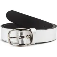 Merry Style Ladeheid Dames Kledingriem - Riem - Broekriem - Verstelbaar - Leer - MS-EL-D41 - Zilver - 85 cm