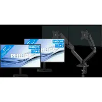 Philips 27E1N1600AE/00 Duo Pack + BlueBuilt Monitorarm Mechanische Veer voor 2 Monitoren