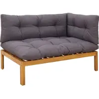 vidaXL Tuinpallet Sofa Eenheden 2 Stuk Natuurlijk en Donkergrijs