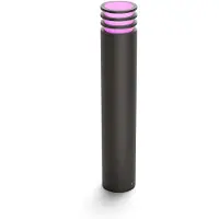 Philips Hue Lucca hoge sokkellamp - Tuinverlichting - Antraciet grijs - IP44 Weer- en Windbestendig - Wit en gekleurd licht -Slimme verlichting - 1100 lumen - Compatibel met Matter