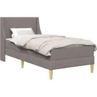 vidaXL Bedframe met matras Taupe 90 x 190 cm Polyester