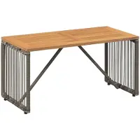vidaXL Tuin Tafel Grijs en Bruin 80 x 40 x 40 cm poly rattan