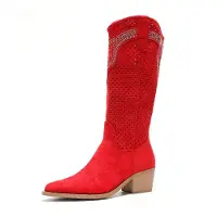 Salinyang Cowboylaarzen rood / zilver