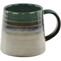 MPLCo - Ombres Mok - Koffiemok - Theemok - Unieke Beker - Moderne Koffiebeker Servies - Vaatwasser & Magnetron Bestendig - 400ml - Ø10 x 10 cm - Groen-grijs