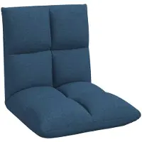 vidaXL Verstelbare vloostoel Blauw Stof