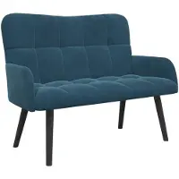 vidaXL 2-Zits Sofa Blauw 115 x 61 x 87 cm fluweel