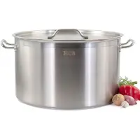 HCB - Professionele Kookpan - 58 liter - Inductie - Gas - Electrisch - Grote RVS / INOX pan - Soeppan - Horeca pannen - Kookpot - Ø50 cm x H30 cm - 10.8 kg - 5455