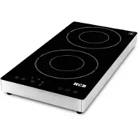 HCB - Professionele Horeca Inductie kookplaat - 2 pitten - 3,5 kW - 230V - 2 pits Elektrische RVS / INOX kookpit - 58.1x29.9x6.4 cm (DxBxH) - 5 kg - 9199