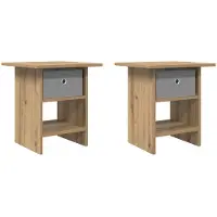 vidaXL Nachtkastje 2 st Artisan Eiken 41 x 40 x 45 cm Bewerkt hout