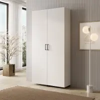 Meubella - Inverly - Schoenenkast - Wit - 92x33x185 cm