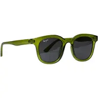 Haga Eyewear Zonnebril Parma - Transparant Groen - Lichtgrijze Glazen - 100% UV-A en UV-B Bescherming - Inclusief Microvezel Pouch