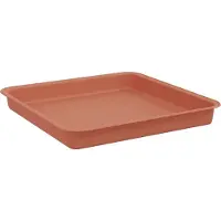 vidaXL Vierkante Bloemenschotel 24 st Baksteenrood 18 x 18 x 2 cm