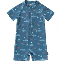 Fresk UV Zwempak 98 -Sneldrogende Zwemkleding voor Kinderen - UPF 50 - Zwemshirt voor Jongens - Zwempak met Korte Mouwen - Blauw - Shark
