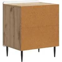 vidaXL - Nachtkastje - Artisanaal - eiken - 43 - x - 34,5 - x - 52 - cm - Bewerkt - hout