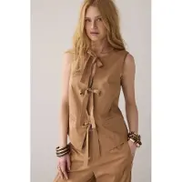 Summum Woman Gilet Cotton Stretch Peanut Size: 42 | Vests Outlet | Dames |