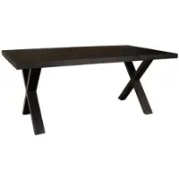 Lizzely Garden & Living Eettafel rechthoek mangohout Xavier zwart 180cm duurzaam tafel met X-poot mango eetkamertafel rechthoekig hout