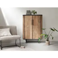 DTP Home Cupboard Soho low, 2 doors,130x90x40 cm, recyceld teakwood and mortex (Naturel, 90x130x40cm)