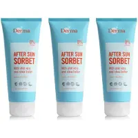 Derma After Sun Sorbet 3 x 200 ml - Snelle Absorptie - Met Aloe Vera Shea Butter en Amandelolie - AllergyCertified - Parfumvrij
