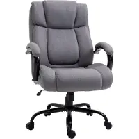 Vinsetto bureaustoel kantoorstoel gamestoel draaistoel kantelfunctie draaibaar in hoogte verstelbaar groot en hoog extra breed ergonomisch draagvermogen 220 kg schuim linnen lichtgrijs 72,5x83x118 cm