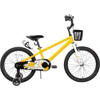 Happiq Kinderfiets – Voor kinderen van 3-12 jaar – Met oplichtende zijwieltjes – Oranje, 51 cm