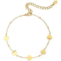 Yehwang Roestvrijstalen kettingarmbanden met hart, casual, dagelijks, eenvoudig, serie, damessieraden