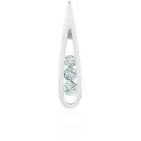 Cavill - Elegante 925 Sterling Zilver Hanger met 0,12 ct Ronde & Druppelvormige Hemelsblauwe I2 Diamanten - Channel Zetting